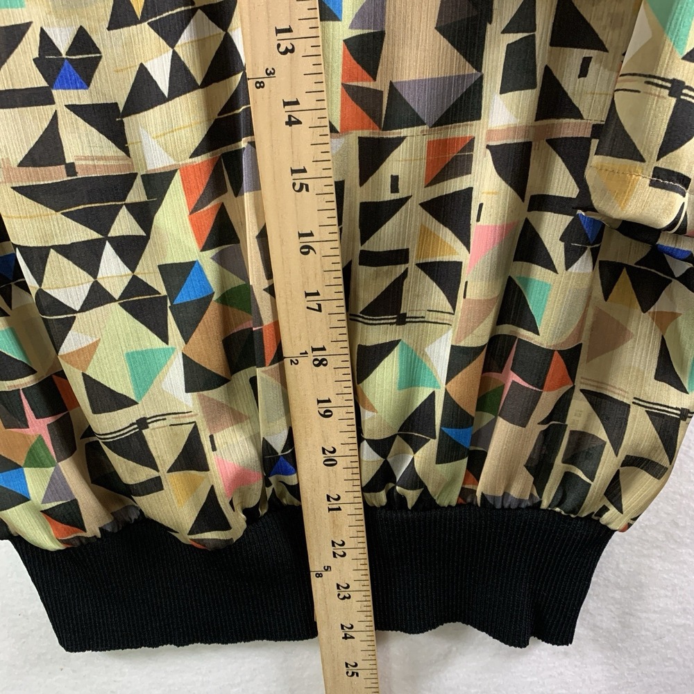 Cap Juluca x Aldomartins Womens Geometric Crepe Top Sz Semi Sheer‎ Boho Artsy - Picture 6 of 14